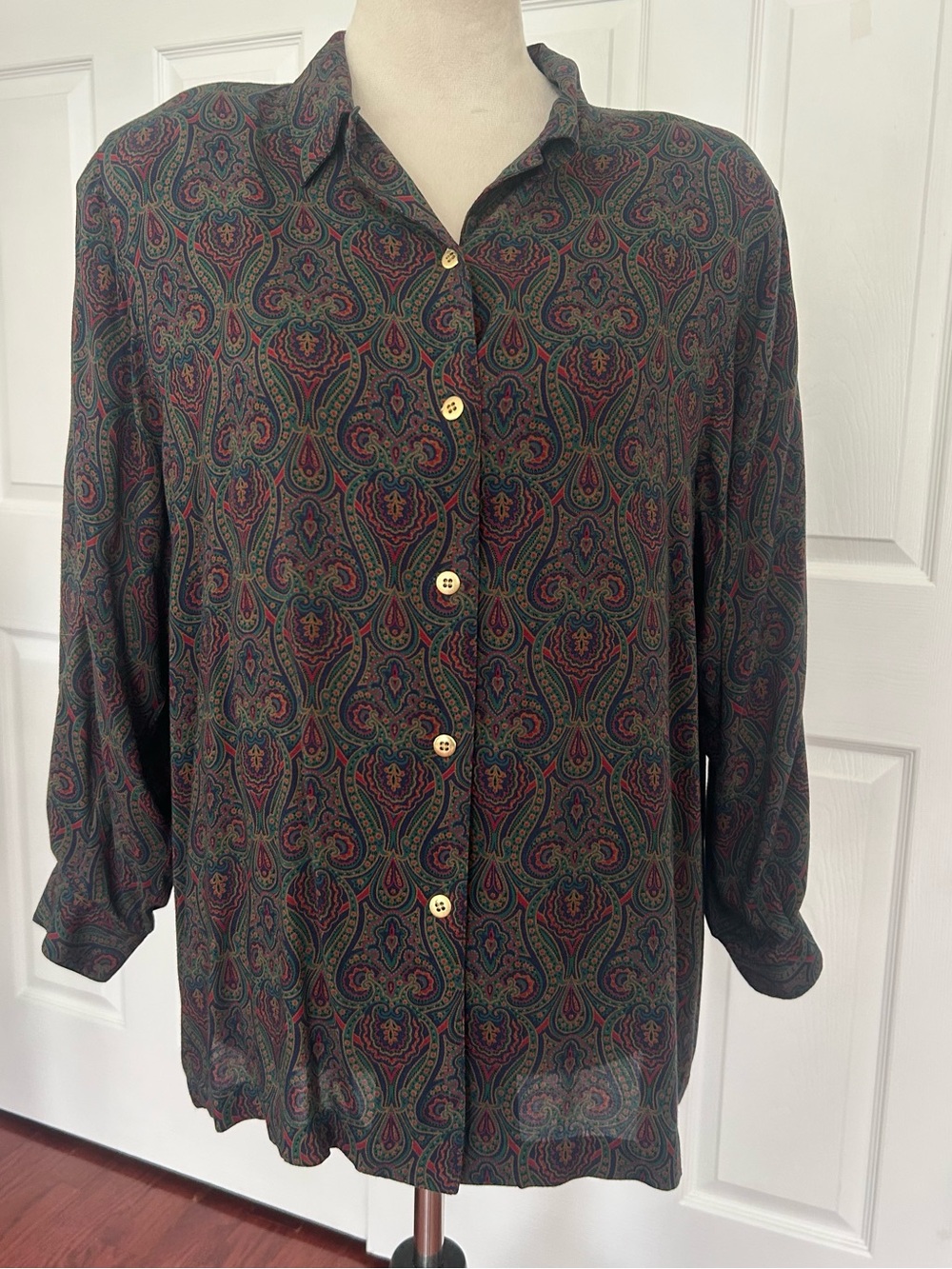 Elisabeth By Liz Claiborne Women’s Paisley Blouse Top Shirt Size 14 Petite 14P